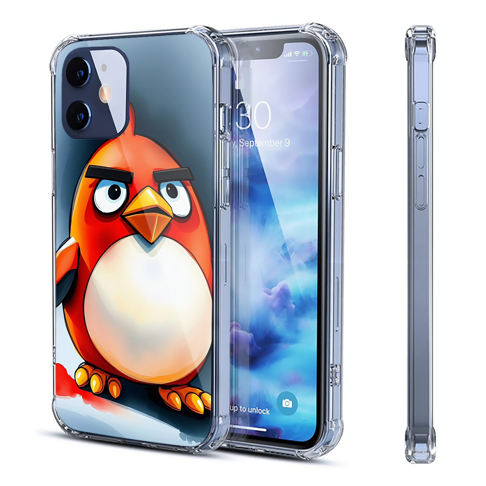 （画像用） Angry Birds アングリーバード 【iPhone 12シリーズ対応】透明スマホケース（クリアソフトケース）